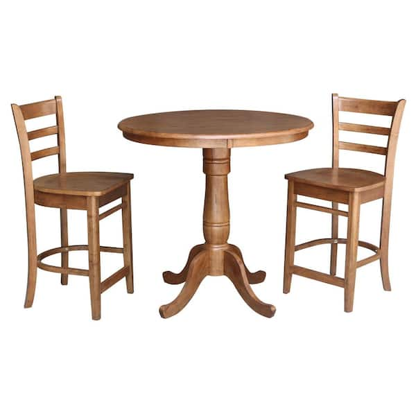 round oak bar height table