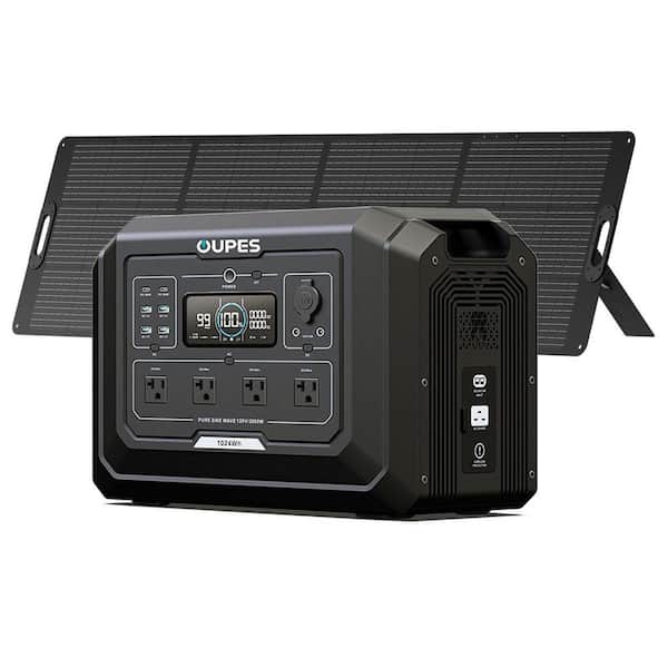 Solar Generator 2000W/4500W Peak Output Power Station Push Button Start LiFePO4 Battery Generator Plus 220W Solar Panel