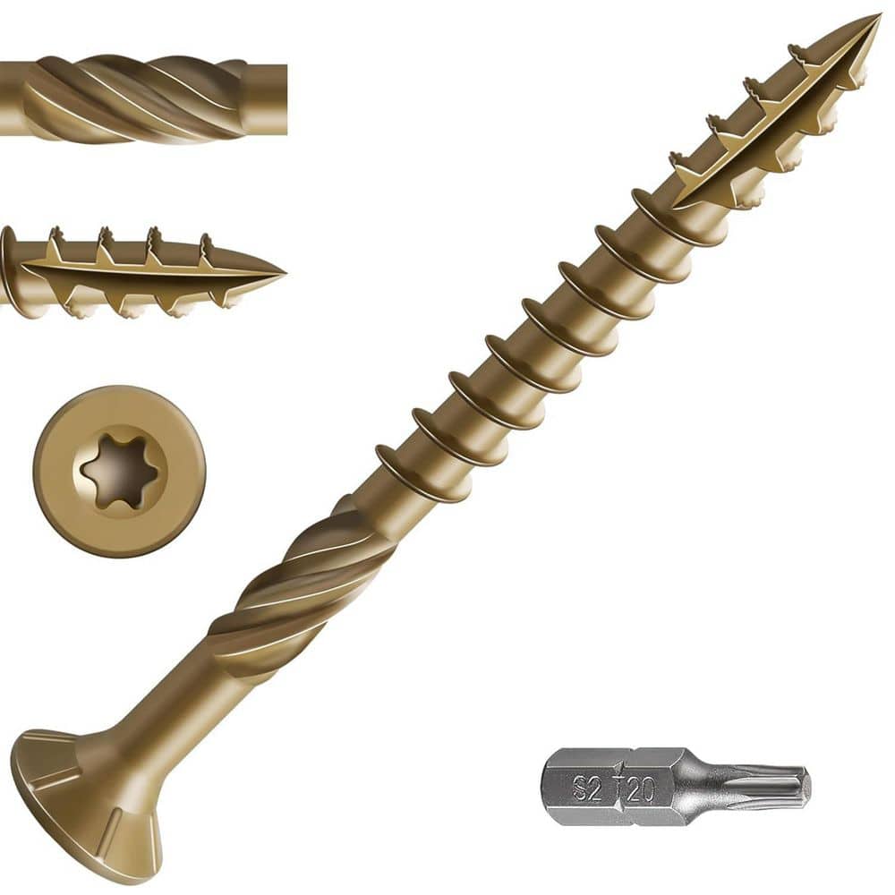 Deck Screws Bronze Rust Resistant Epoxy Coated Anti-Corrosion Serrated Threads T25 Star Bit (1354-Pack) price history on PriceWatchPro