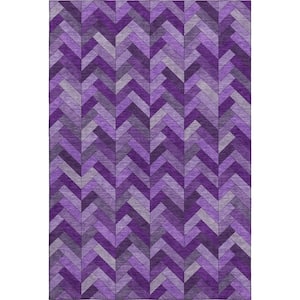 Mayfield Premium Machine Washable Abstract AMF2296 Purple 10 ft. x 14 ft. Area Rug