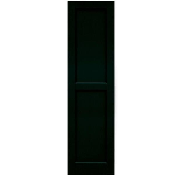 Winworks Wood Composite 15 in. x 56 in. Contemporary Flat Panel Shutters Pair #654 Rookwood Shutter Green