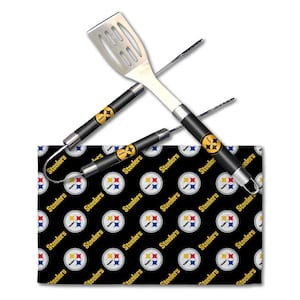 NFL Steelers Stainless Steel BBQ Grilling Utensil Set Outdoor Kitchen Accessories