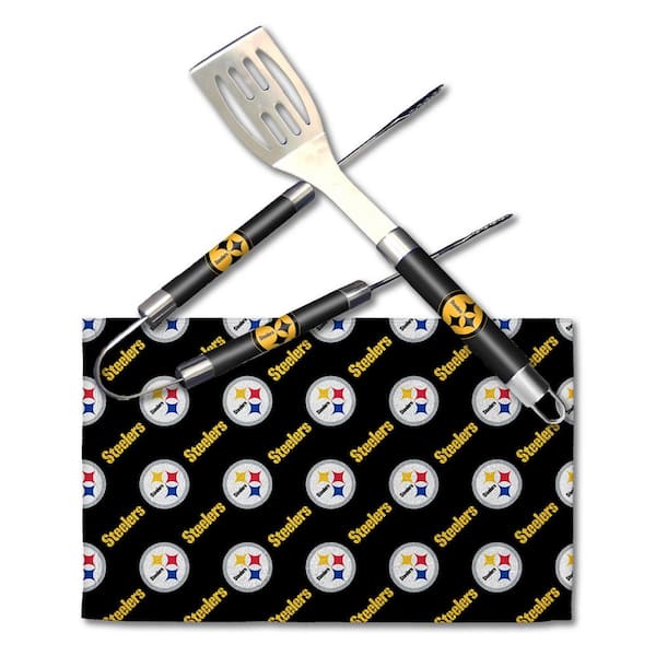 NFL Steelers Stainless Steel BBQ Grilling Utensil Set Outdoor Kitchen Accessories