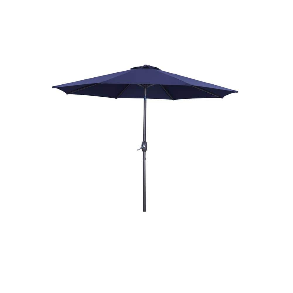 9 ft. Solution-Dyed Fabric Aluminum Market Patio Umbrella in Navy
