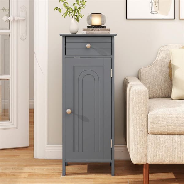 Grey P2 MDF Slab Door Stock Ready to Assemble Bath Kitchen Cabinet with Drawer