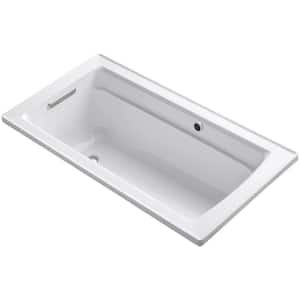 Archer 60 in. x 32 in. Rectangular Soaking Bathtub with Reversible Drain in White, Bask