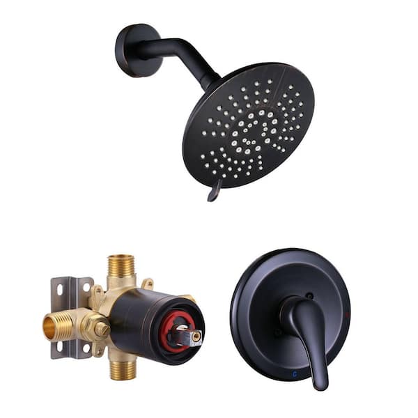 Single Handle 5-Spray Shower Faucet 1.8 GPM with Pressure Balance Valve in Oil Rubbed Bronze