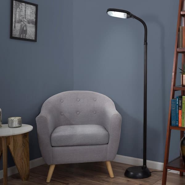 Lavish Home Deluxe Sunlight 72 in. Black Floor Lamp