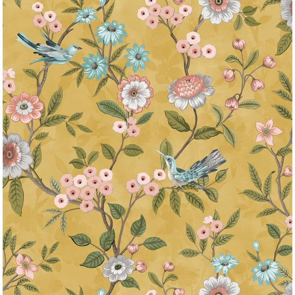 Fine Decor Elspeth Yellow Floral Trail Non-Pasted Wallpaper Sample