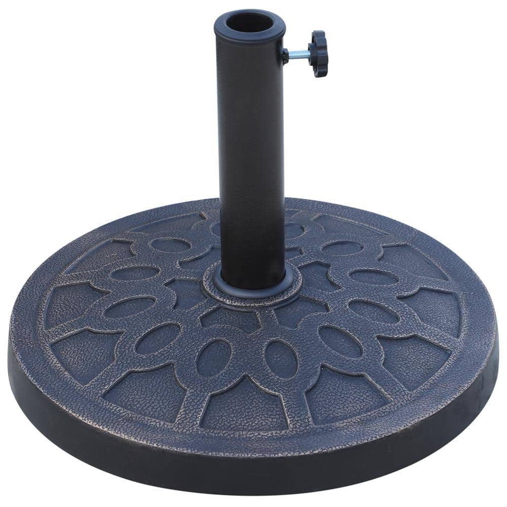 18 in. 28 lbs. Round Resin Patio Umbrella Base Parasol Holder w/Pattern & Easy Setup for 1.5 in. x 1.89 in. Pole, Bronze price history on PriceWatchPro