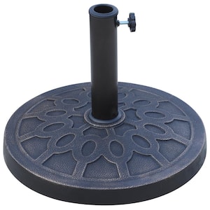 18 in. 28 lbs. Round Resin Patio Umbrella Base Parasol Holder w/Pattern & Easy Setup for 1.5 in. x 1.89 in. Pole, Bronze