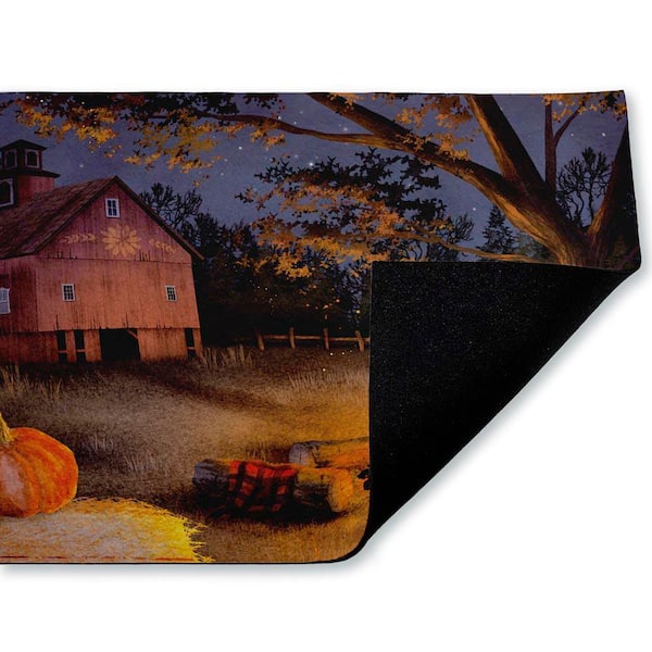 Autumn Embers Campfire Brown 18 in. x 30 in. Polyester Non-Slip Outdoor Door Mat