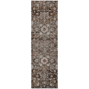 Dream Shag Premium Machine Washable Abstract ADS651 Fudge 2 ft. x 7 ft. Runner Rug