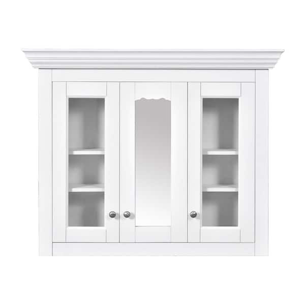 35.03 in. W x 28 in. H Rectangular MDF Medicine Cabinet with Mirror