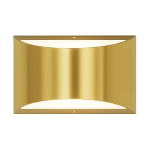 Modern Design Aluminum 1 Light Brushed Gold LED Wall Sconce 2-Pack