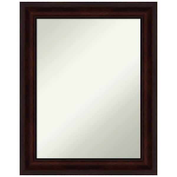 Amanti Art Coffee Bean Brown 23 in. H x 29 in. W Framed Non-Beveled Wall Mirror in Brown
