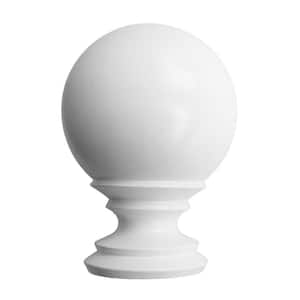 Mix and Match Wood Ball Curtain Rod Finial for 1-3/8 in. Rods in White (2-Pack)