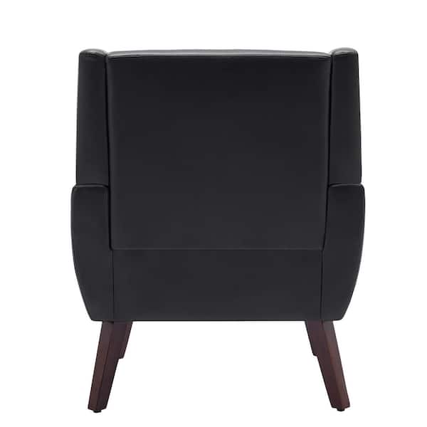 Uixe Black PU Leather Upholstery Arm Chair (Set of 1) SF0003-P-BK
