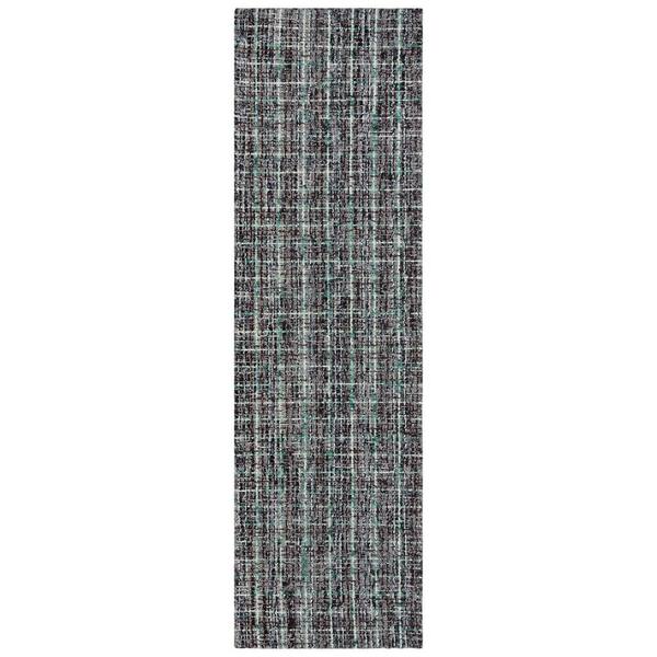 SAFAVIEH Abstract Dark Gray/Brown 2 ft. x 8 ft. Modern Plaid Runner Rug