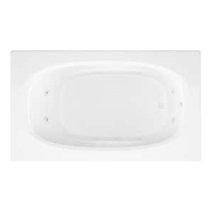 Tiger's Eye 5.5 ft. Rectangular Drop-in Whirlpool Bathtub in White