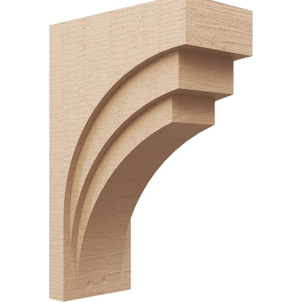 Ekena Millwork 11-in. x 22-in. x 33-in. Series 2 Classic Rockford Rough Cedar Woodgrain Timberthane Polyurethane Corbel, Primed Tan