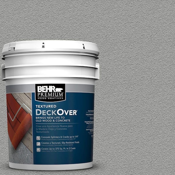 BEHR Premium Textured DeckOver 5 gal. #PFC-68 Silver Gray Textured Solid Color Exterior Wood and Concrete Coating