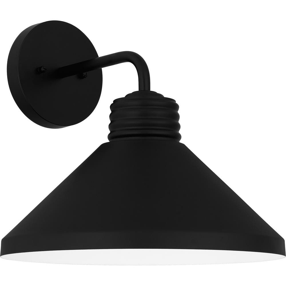 Rencher Matte Black Industrial Outdoor Wall Sconce