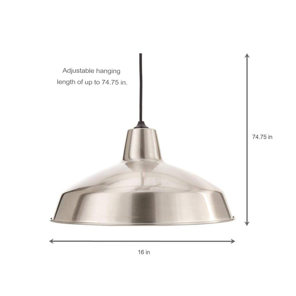 Brushed Nickel Industrial Warehouse Pendant Light