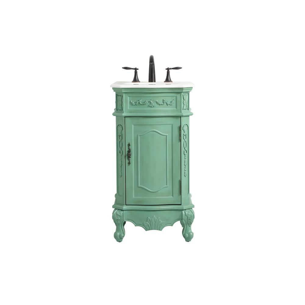 Simply Living 19 in. W x 19 in. D x 36 in. H Bath Vanity in Vintage Mint wi