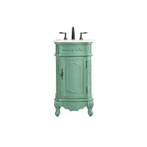 Simply Living 19 in. W x 19 in. D x 36 in. H Bath Vanity in Vintage Mint with Ivory White Engineered Marble