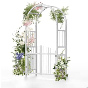 47 in. x 85 in. Garden PVC Arbor with Gates