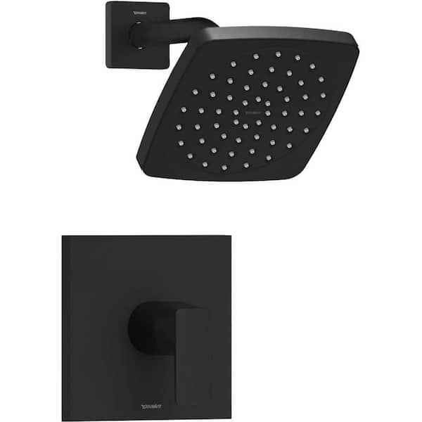 DuraSquare 1-Handle Shower Trim Kit in Matte Black (Valve Included)