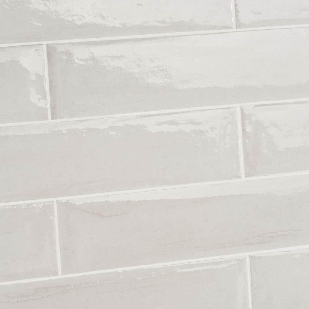 White Polished Porcelain Rectangular Subway Wall Tile 3-in x 16-in