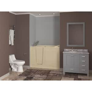 Safe Economy 53 in. Left Drain Walk-In Air Bathtub in Biscuit