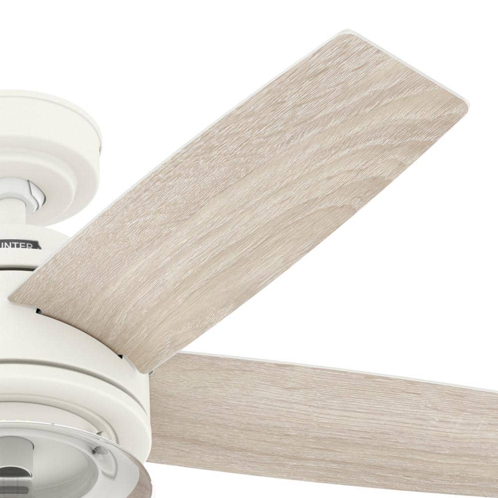Margo 52" Textured White Ceiling Fan with Light Oak Blades and Remote