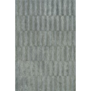 Emily Henderson Starke Checked Wool Hunter Green 6 ft. x 9 ft. Indoor/Outdoor Patio Rug