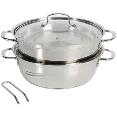 Concord 5 qt. Stainless Steel Stock Pot with Glass Lid NST20-5 - The Home  Depot