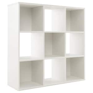 35.5 in. Wide White 3-Shelve Morden 9-Cube Kids Bookcase Toy Storage Organizer