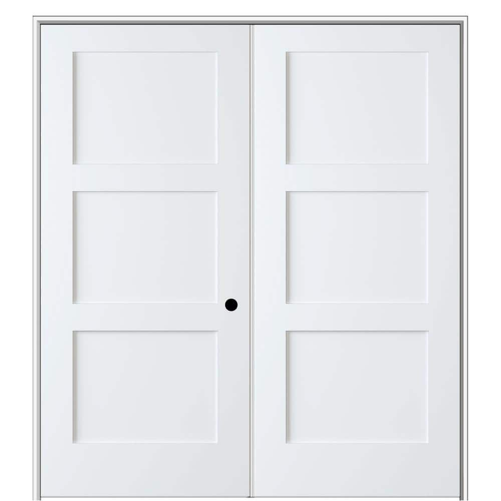 MMI Door Shaker Flat Panel 72 in. x 80 in. Left Hand Solid Core Primed ...