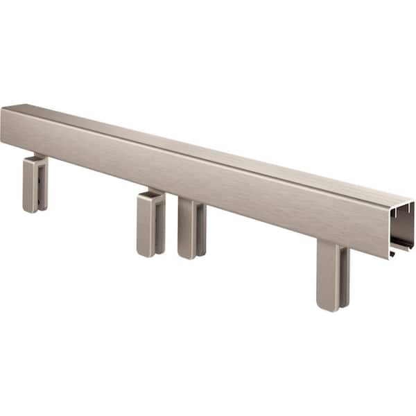 Delta Mod 60 in W x 2.3 in D Frameless Soft-Close Sliding Bathtub Hardware Track Assembly Kit, Nickel (For 3/8 in(10mm) Glass)