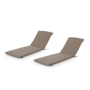 Cape Coral 25.25 in. x 2 in. 2-Piece Outdoor Patio Lounge Chair Cushion in Khaki