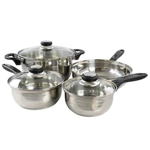 Lybra 7-Piece 2-Tone Polished Stainless Steel Cookware Set