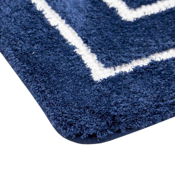 Lavish Home Blue 24 in. x 60 in. Memory Foam Extra Long Bath Mat 67-11-B -  The Home Depot