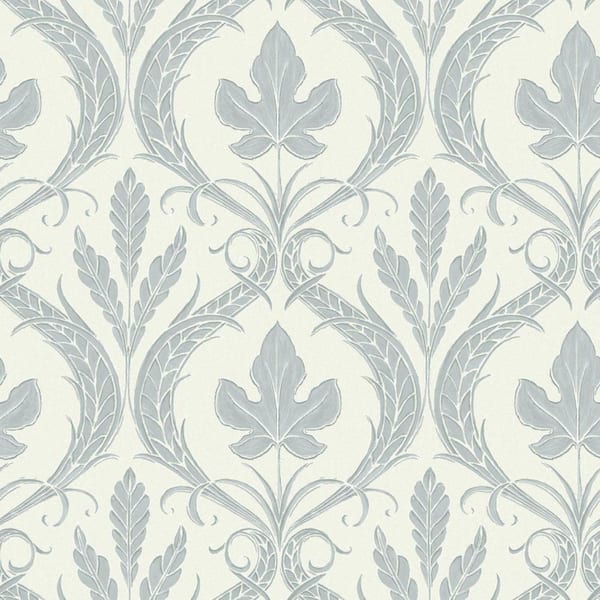 York Wallcoverings 56 sq ft. Blue Adirondack Damask Pre-Pasted Wallpaper