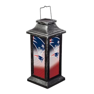 New England Patriots 10 in. Indoor/Outdoor Solar LED Garden Lantern