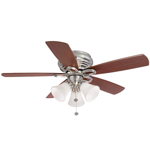 Hampton Bay Maris 44 in. Indoor Brushed Nickel Ceiling Fan with Light Kit