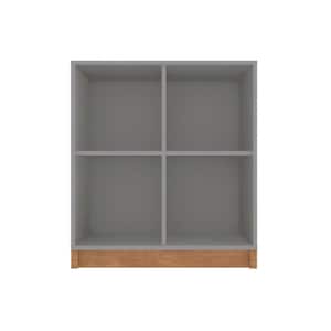 Cornelia 29.9 in. Grey and Nature 4-Shelf Bookcase