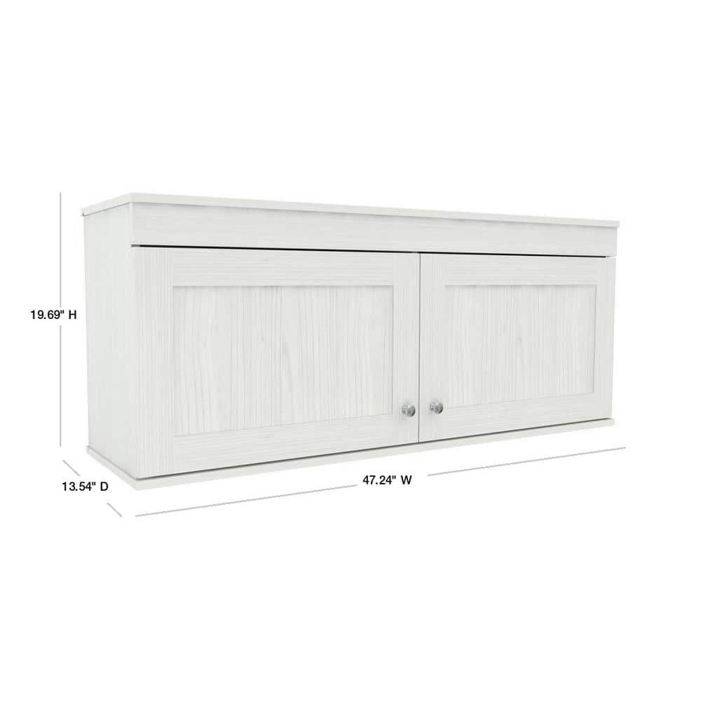 Shaker White 52'' Wall Mounted Buffet Cabinet with Adjustable Shelves