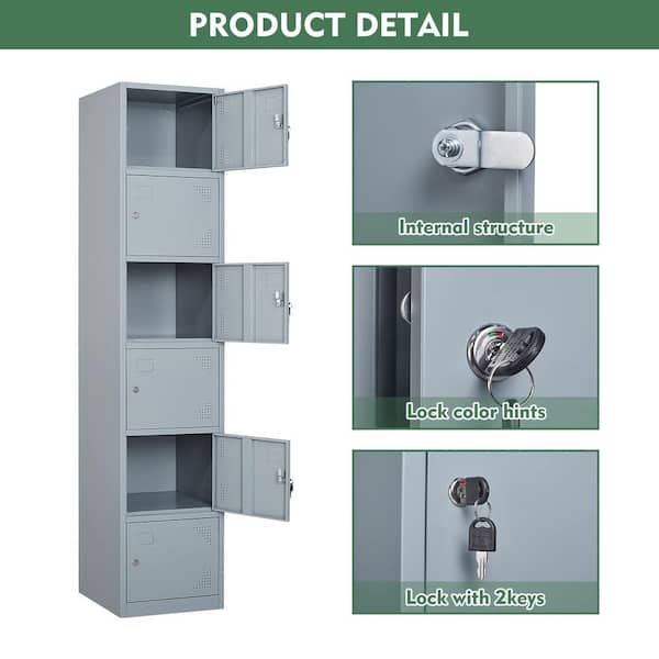 Black Locking Metal Storage Cabinet with 4-Adjustable Shelves SN822C-207 -  The Home Depot