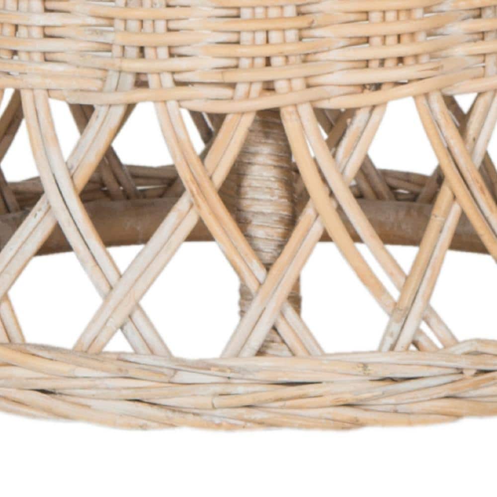 Tropical Breeze 20" Natural Kubu Rattan Round Accent Table